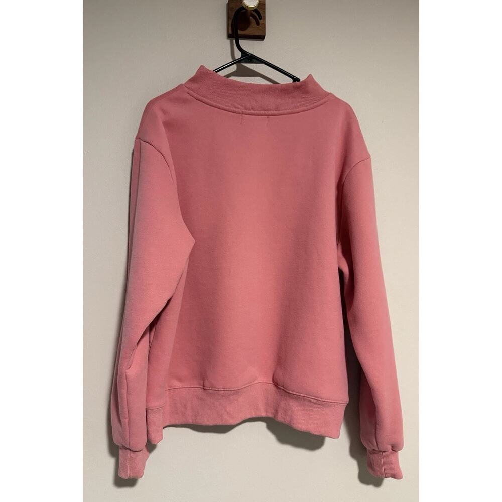 PARKE Varsity Pink Mock Neck Sweatshirt Valentines Day Lover RARE L/XL - Picture 4 of 16